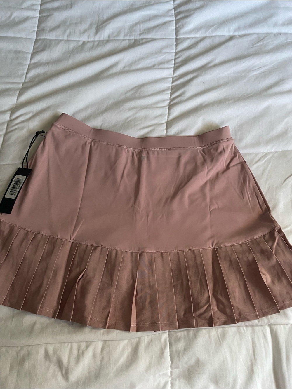 Women's Mini Skirt with Pleated Hem in Dusty Pink